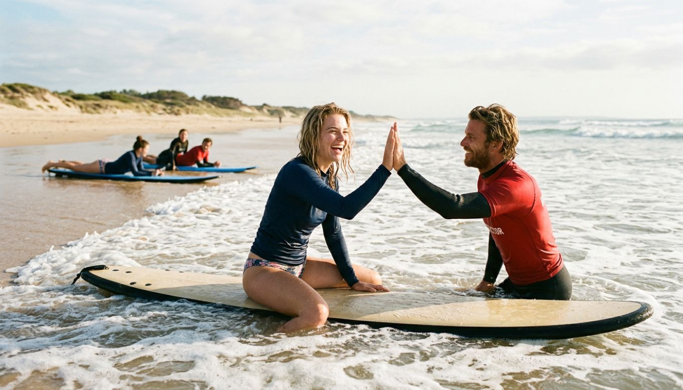 Wie die erste surfstunde mit der richtigen kurswahl unvergesslich wird